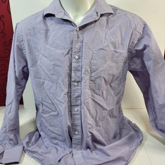 Tommy Hilfiger Purple Collared  Button-Up Dress Shirt - Picture 6 of 9
